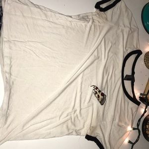 White shirt with embroidery pizza